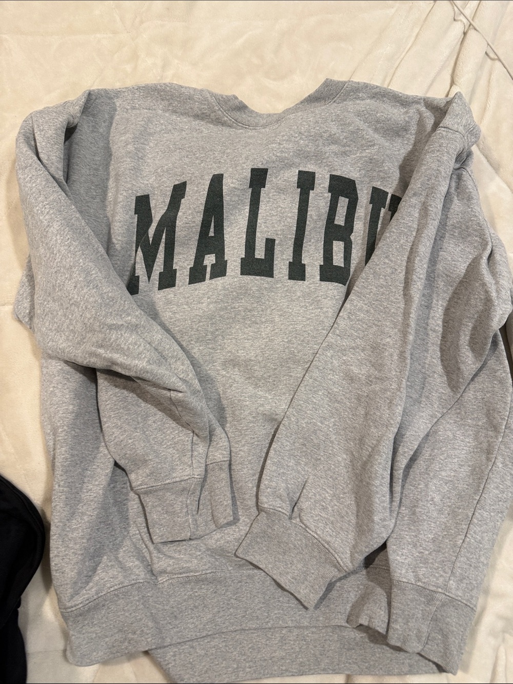 Brandy Melville Gray 'MALIBU' Crewneck Sweatshirt